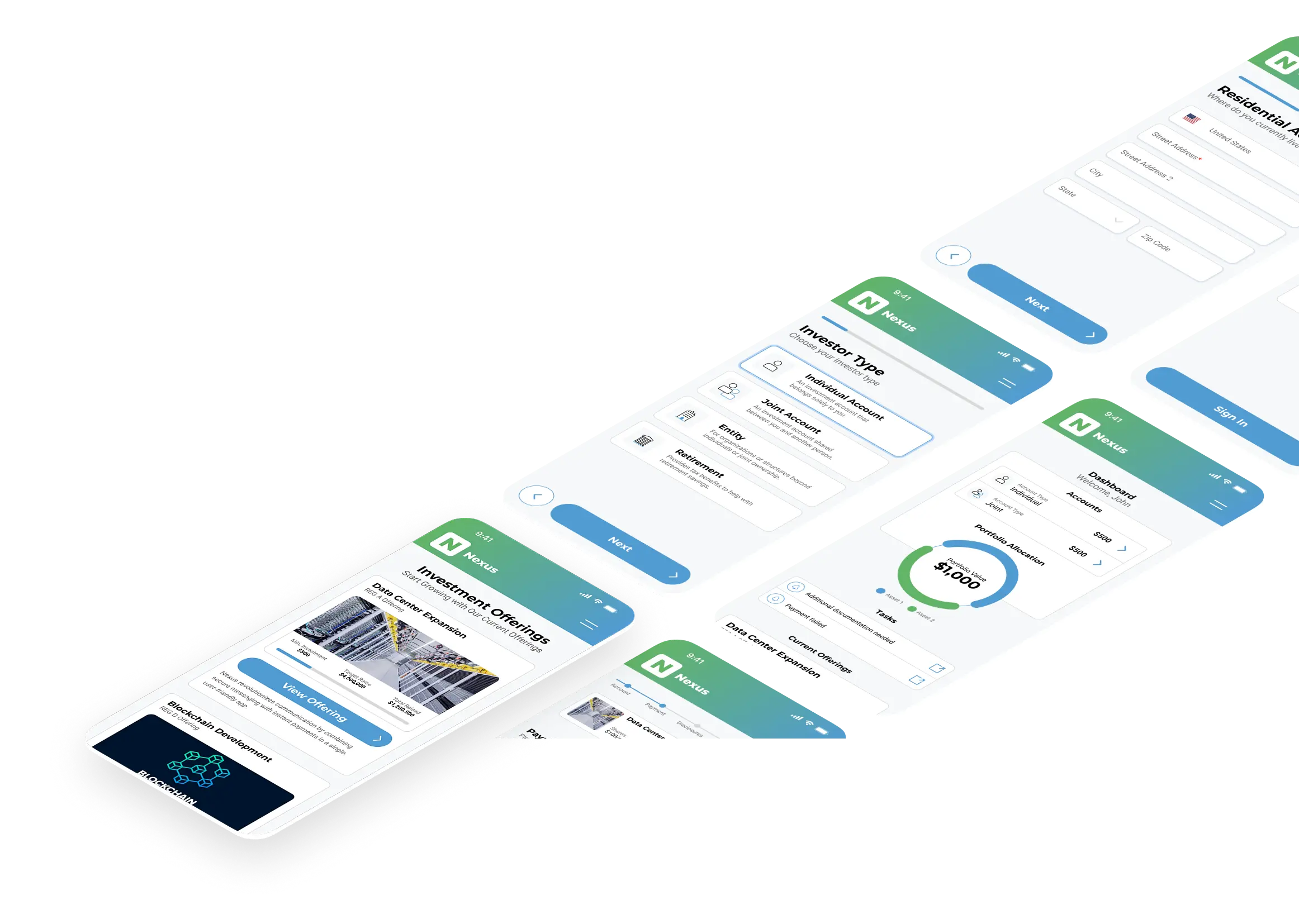 example app screenshots